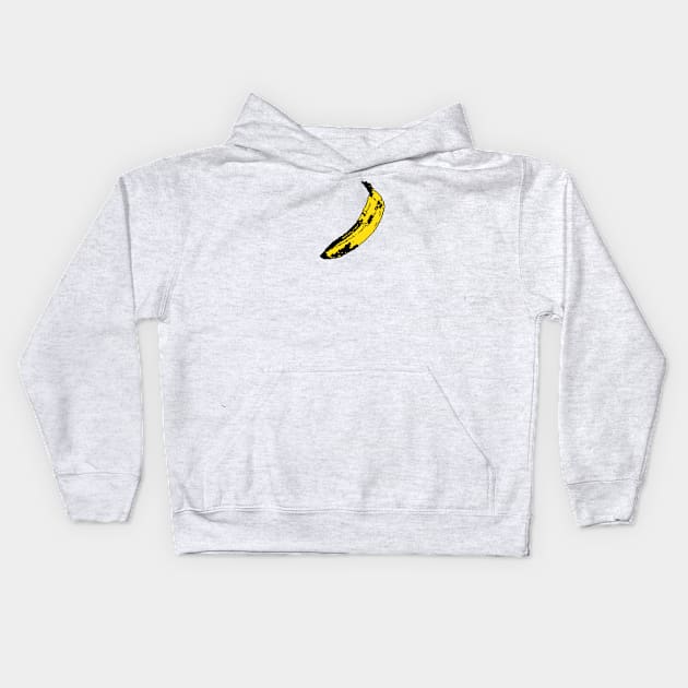 Banana Pop Art 8 Bit Kids Hoodie by encip